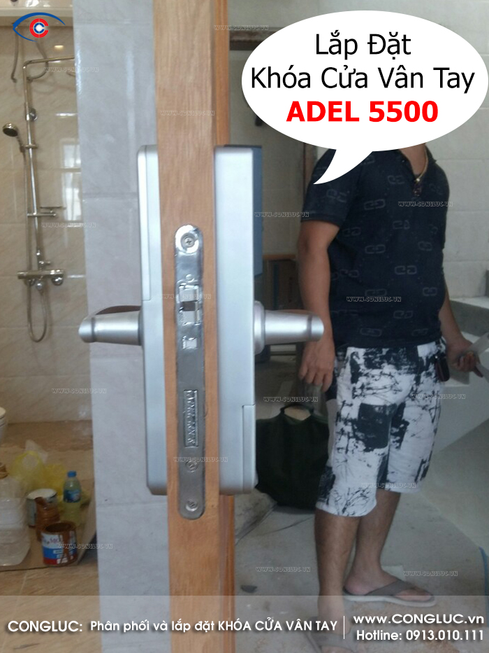 Lắp đặt Khóa vân tay Adel 5500 (4in 1) chung cư Hoàng Huy Hải Phòng