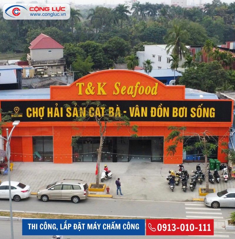 lắp đặt máy chấm công ở chợ hải sản T&K phường Sở Dầu, Quận Hồng Bàng, TP Hải Phòng