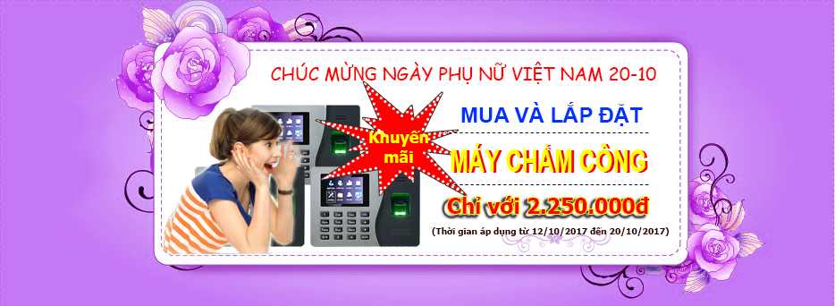 Chương trình khuyến mại máy chấm công ngày phụ nữ Việt Nam 20-10